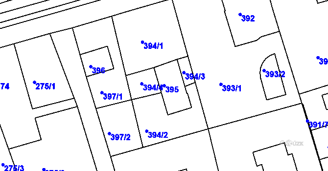 Parcela st. 395 v KÚ Janův Důl u Liberce, Katastrální mapa