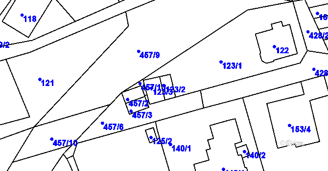 Parcela st. 123/2 v KÚ Janův Důl u Liberce, Katastrální mapa