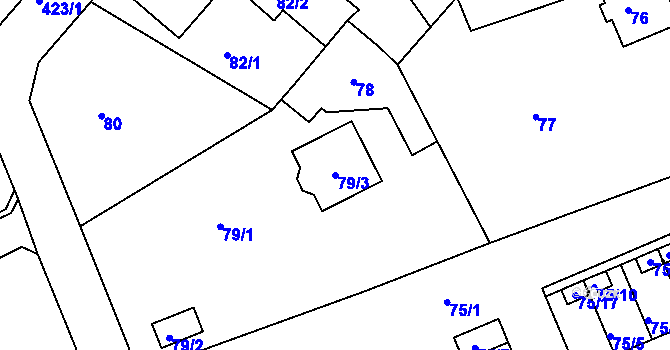 Parcela st. 79/3 v KÚ Janův Důl u Liberce, Katastrální mapa
