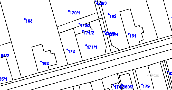 Parcela st. 171/1 v KÚ Janův Důl u Liberce, Katastrální mapa