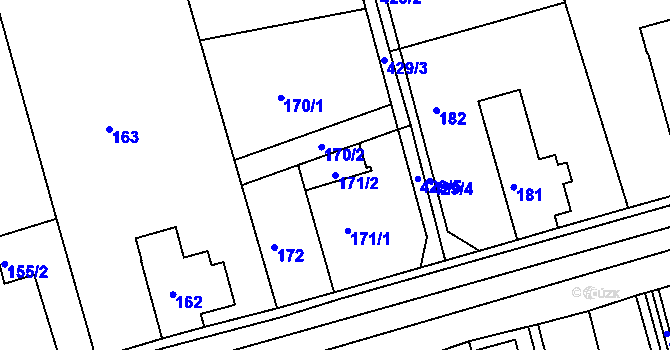 Parcela st. 171/2 v KÚ Janův Důl u Liberce, Katastrální mapa