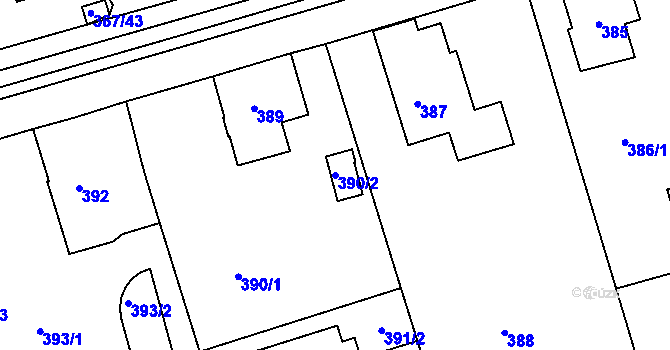 Parcela st. 390/2 v KÚ Janův Důl u Liberce, Katastrální mapa