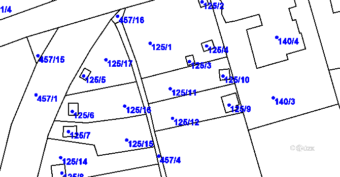 Parcela st. 125/11 v KÚ Janův Důl u Liberce, Katastrální mapa