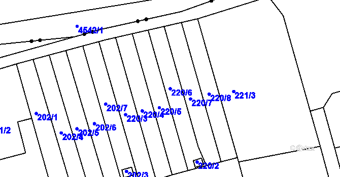Parcela st. 220/6 v KÚ Janův Důl u Liberce, Katastrální mapa