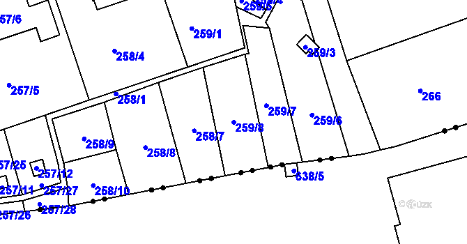 Parcela st. 259/8 v KÚ Janův Důl u Liberce, Katastrální mapa