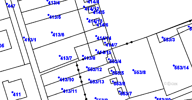 Parcela st. 414/15 v KÚ Janův Důl u Liberce, Katastrální mapa