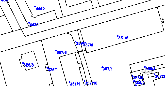 Parcela st. 357/8 v KÚ Janův Důl u Liberce, Katastrální mapa