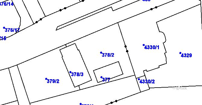 Parcela st. 378/2 v KÚ Janův Důl u Liberce, Katastrální mapa