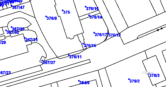 Parcela st. 376/15 v KÚ Janův Důl u Liberce, Katastrální mapa