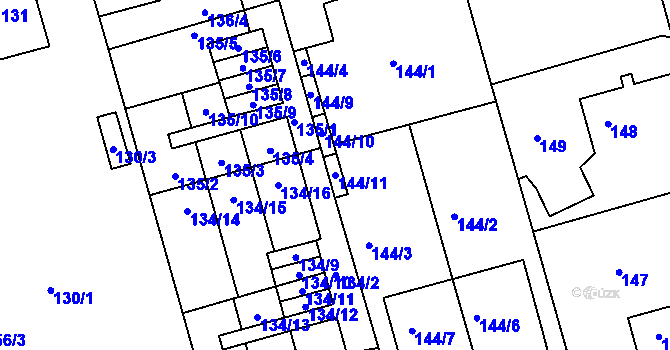 Parcela st. 144/11 v KÚ Janův Důl u Liberce, Katastrální mapa