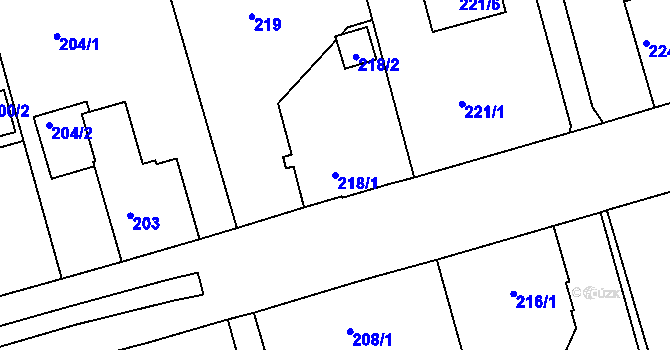 Parcela st. 218/1 v KÚ Janův Důl u Liberce, Katastrální mapa