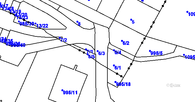 Parcela st. 6/3 v KÚ Horní Růžodol, Katastrální mapa
