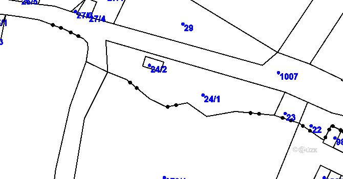Parcela st. 24 v KÚ Horní Růžodol, Katastrální mapa