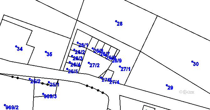 Parcela st. 26/8 v KÚ Horní Růžodol, Katastrální mapa