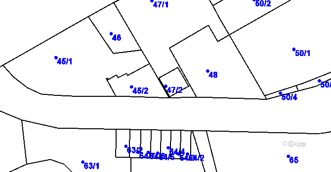 Parcela st. 47/2 v KÚ Horní Růžodol, Katastrální mapa