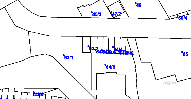 Parcela st. 64/7 v KÚ Horní Růžodol, Katastrální mapa