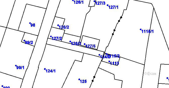 Parcela st. 127/5 v KÚ Horní Růžodol, Katastrální mapa