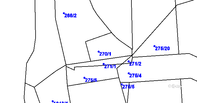 Parcela st. 270/1 v KÚ Horní Růžodol, Katastrální mapa