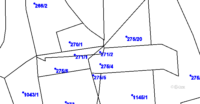 Parcela st. 271/2 v KÚ Horní Růžodol, Katastrální mapa