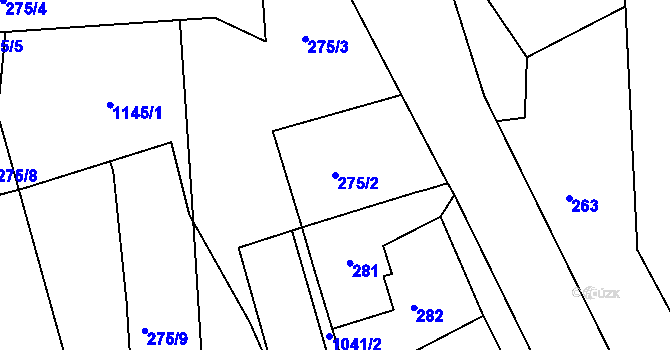 Parcela st. 275/2 v KÚ Horní Růžodol, Katastrální mapa