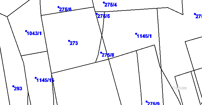 Parcela st. 275/8 v KÚ Horní Růžodol, Katastrální mapa