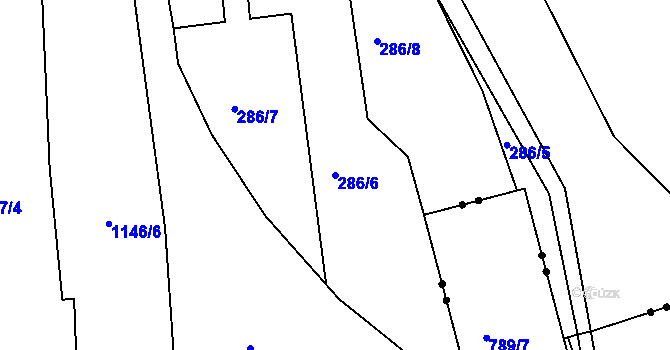 Parcela st. 286/6 v KÚ Horní Růžodol, Katastrální mapa