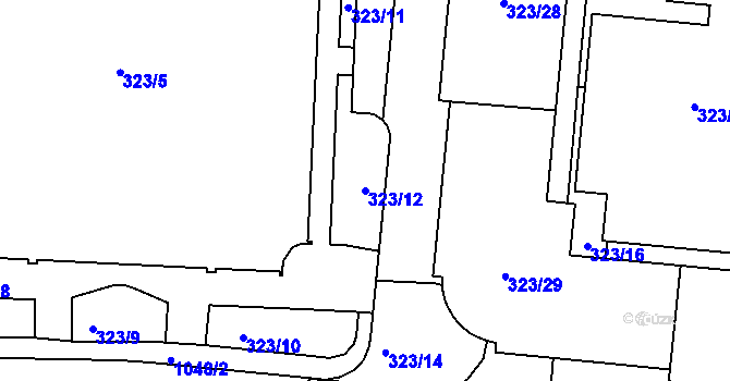 Parcela st. 323/12 v KÚ Horní Růžodol, Katastrální mapa