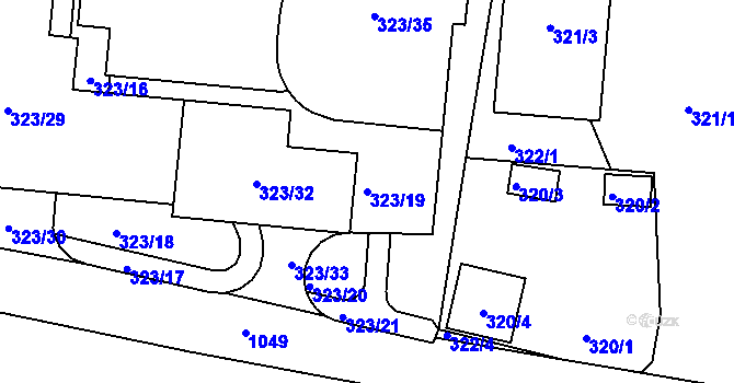 Parcela st. 323/19 v KÚ Horní Růžodol, Katastrální mapa
