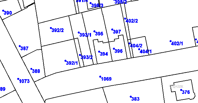 Parcela st. 394 v KÚ Horní Růžodol, Katastrální mapa