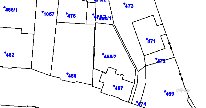 Parcela st. 468/2 v KÚ Horní Růžodol, Katastrální mapa
