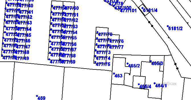 Parcela st. 477/73 v KÚ Horní Růžodol, Katastrální mapa