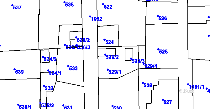 Parcela st. 529/2 v KÚ Horní Růžodol, Katastrální mapa