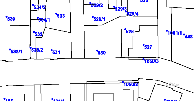 Parcela st. 530 v KÚ Horní Růžodol, Katastrální mapa