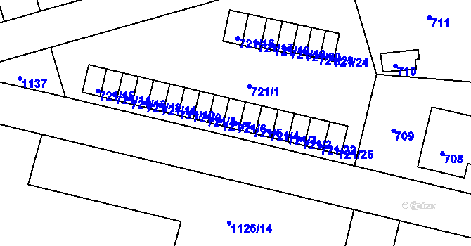 Parcela st. 721/6 v KÚ Horní Růžodol, Katastrální mapa
