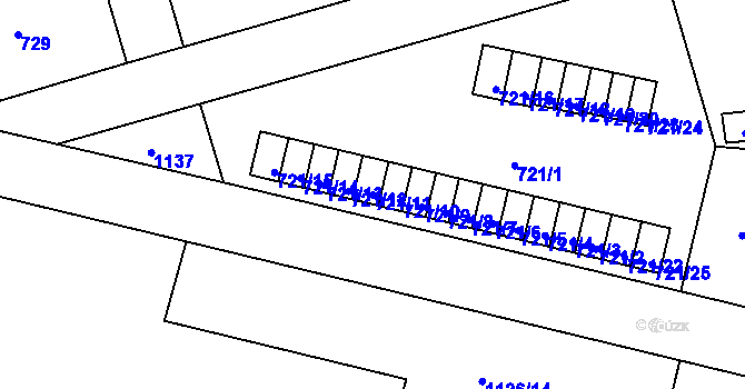 Parcela st. 721/11 v KÚ Horní Růžodol, Katastrální mapa