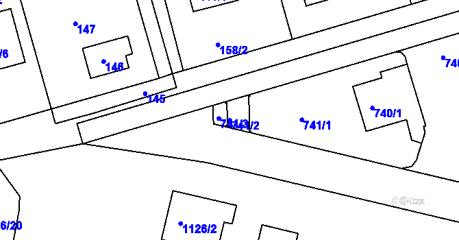 Parcela st. 741/2 v KÚ Horní Růžodol, Katastrální mapa