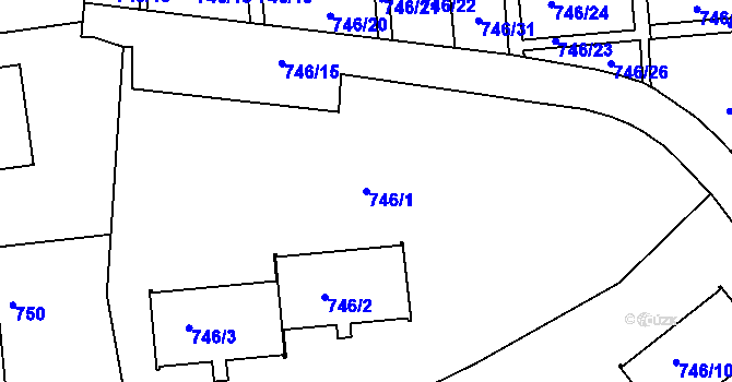 Parcela st. 746/1 v KÚ Horní Růžodol, Katastrální mapa
