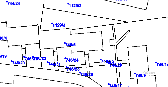 Parcela st. 746/7 v KÚ Horní Růžodol, Katastrální mapa