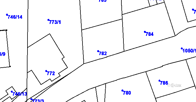 Parcela st. 782 v KÚ Horní Růžodol, Katastrální mapa