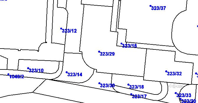 Parcela st. 323/29 v KÚ Horní Růžodol, Katastrální mapa