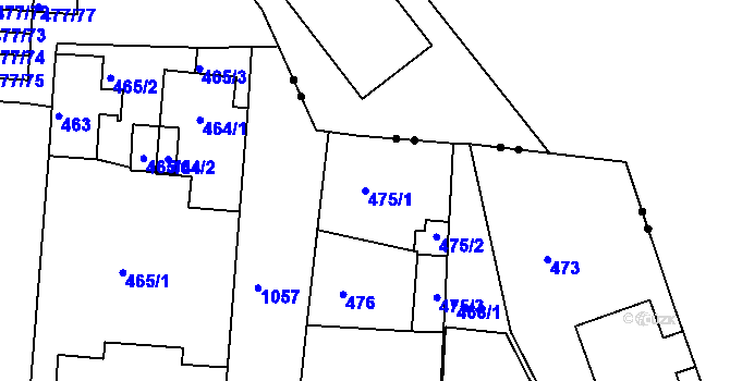 Parcela st. 475/1 v KÚ Horní Růžodol, Katastrální mapa