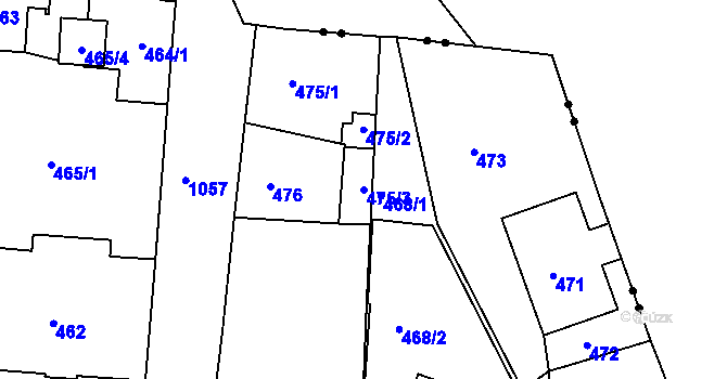 Parcela st. 475/3 v KÚ Horní Růžodol, Katastrální mapa