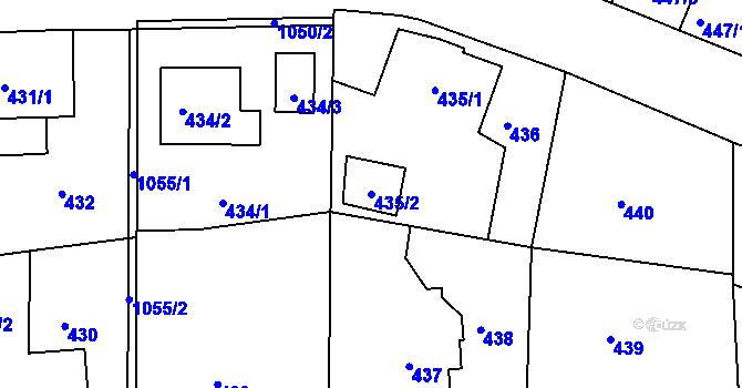 Parcela st. 435/2 v KÚ Horní Růžodol, Katastrální mapa