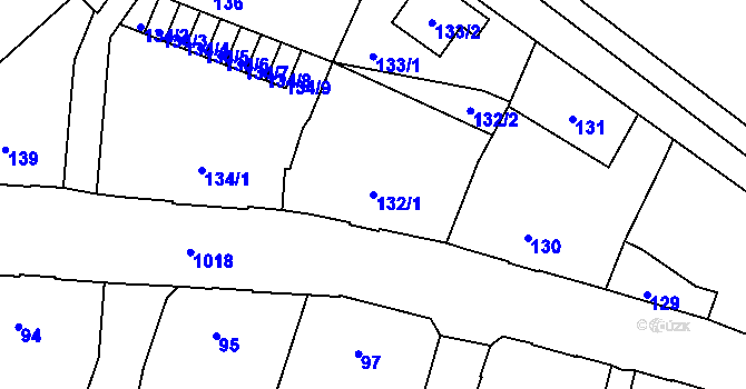 Parcela st. 132/1 v KÚ Horní Růžodol, Katastrální mapa