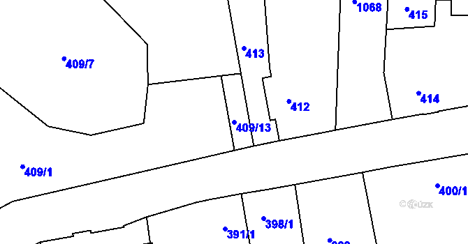 Parcela st. 409/13 v KÚ Horní Růžodol, Katastrální mapa
