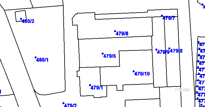 Parcela st. 479/5 v KÚ Horní Růžodol, Katastrální mapa