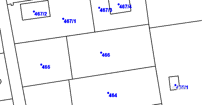 Parcela st. 466 v KÚ Dolní Hanychov, Katastrální mapa