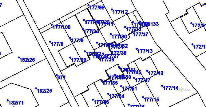 Parcela st. 177/27 v KÚ Dolní Hanychov, Katastrální mapa