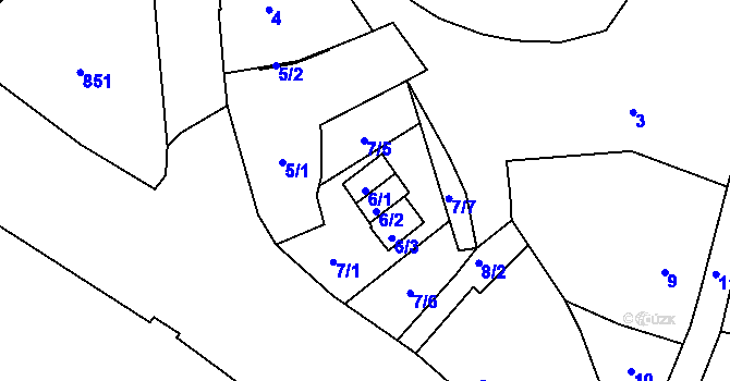 Parcela st. 6/1 v KÚ Rochlice u Liberce, Katastrální mapa