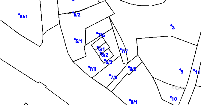 Parcela st. 6/2 v KÚ Rochlice u Liberce, Katastrální mapa